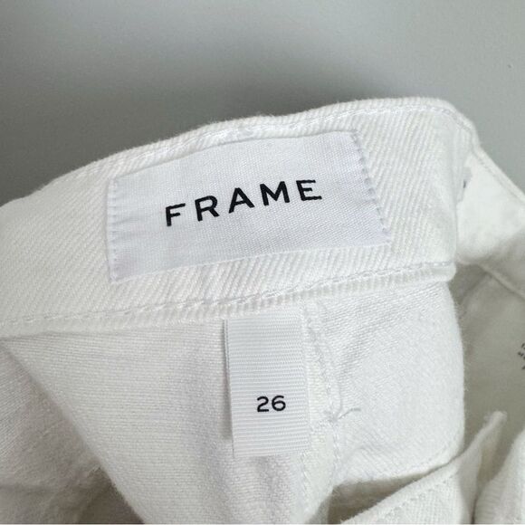 FRAME | NEW Le Garçon White Distressed Denim Jeans Women’s Size 26 - Picture 11 of 12